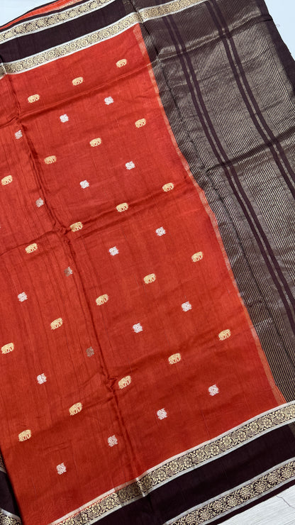 Gap Border Semi Tussar Saree