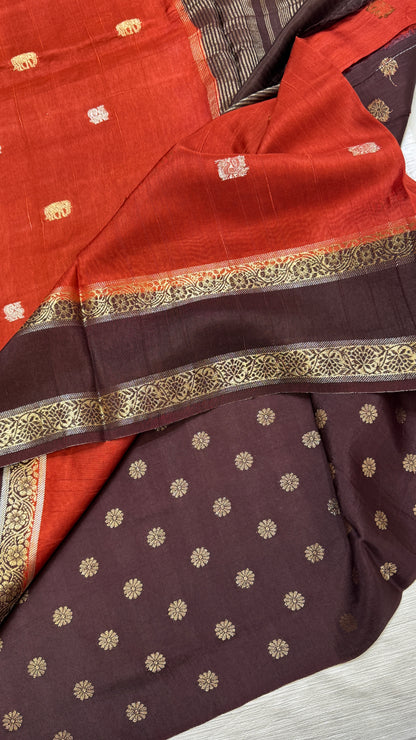 Gap Border Semi Tussar Saree
