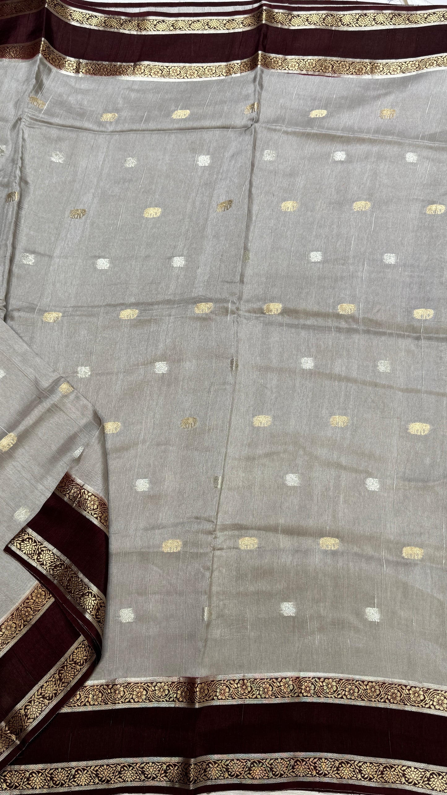 Gap Border Semi Tussar Saree
