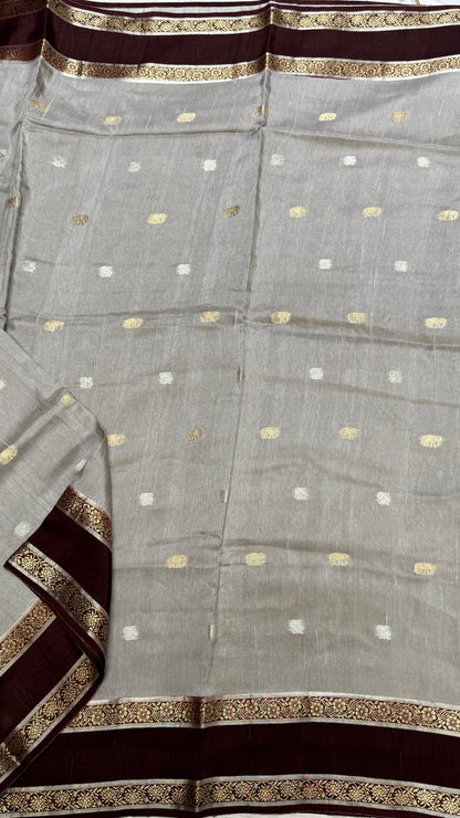 Gap Border Semi Tussar Saree