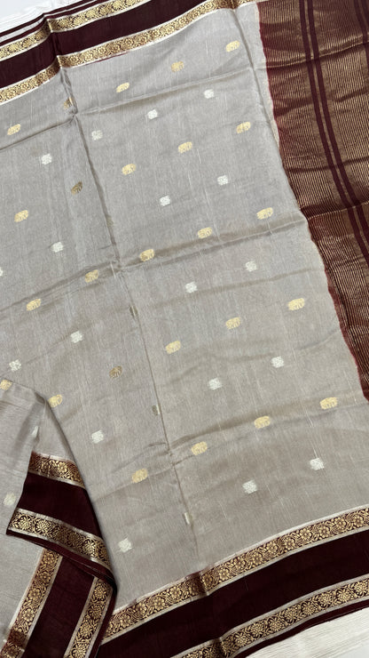 Gap Border Semi Tussar Saree