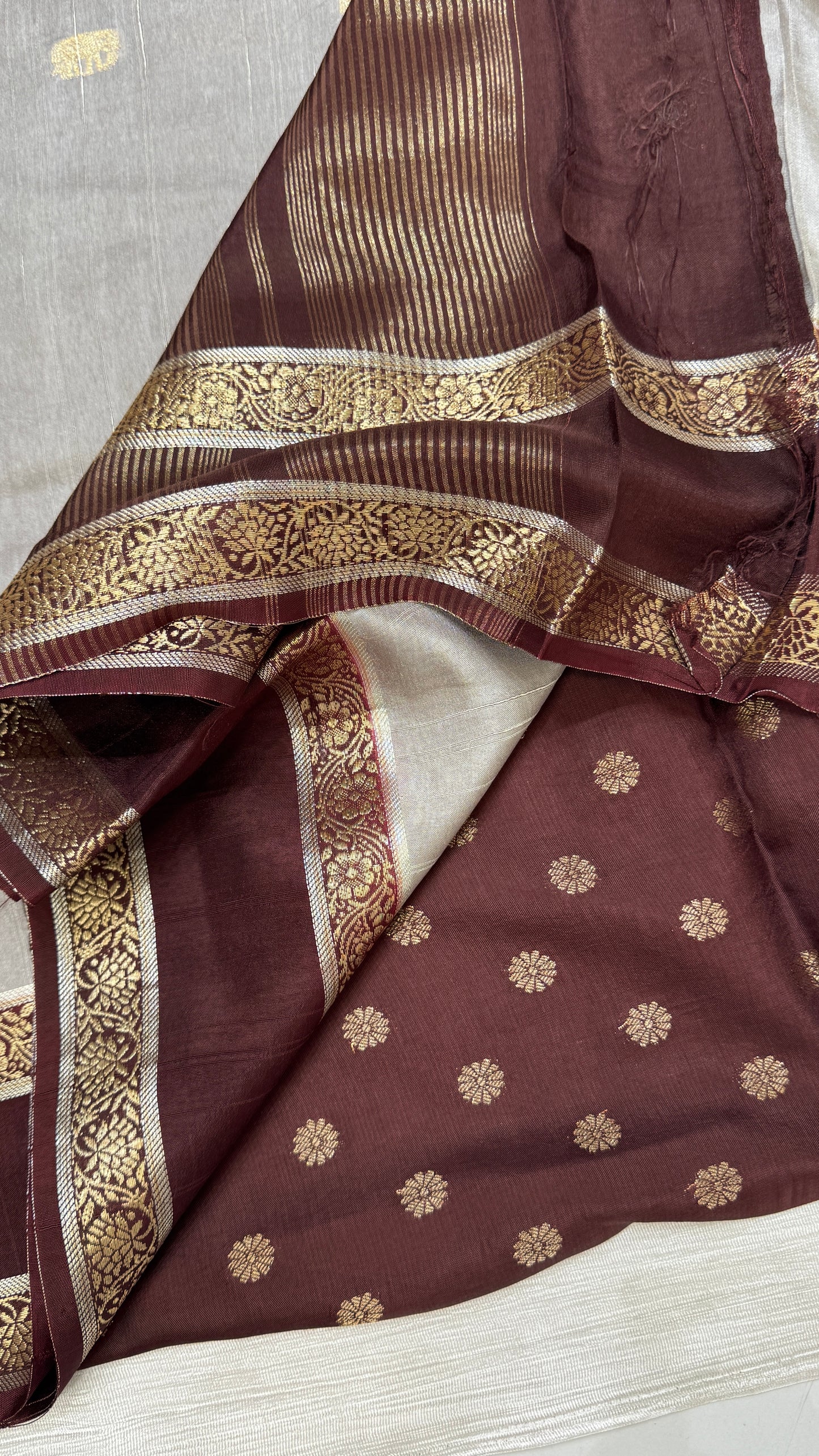 Gap Border Semi Tussar Saree