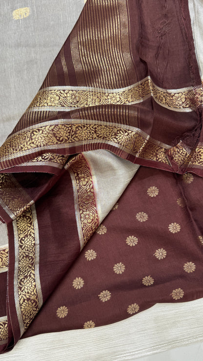 Gap Border Semi Tussar Saree