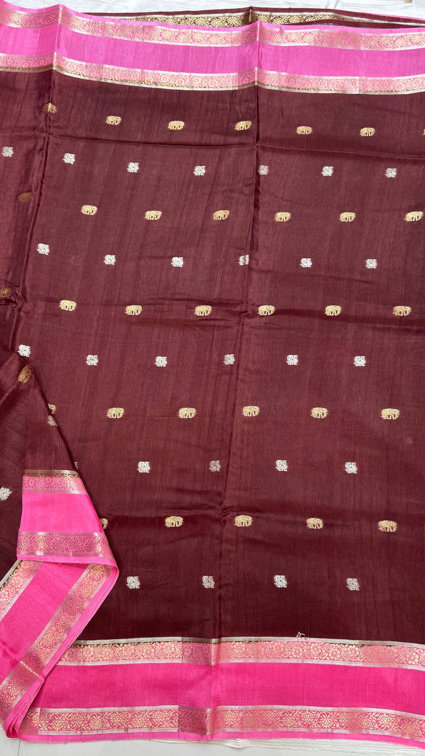 Gap Border Semi Tussar Saree