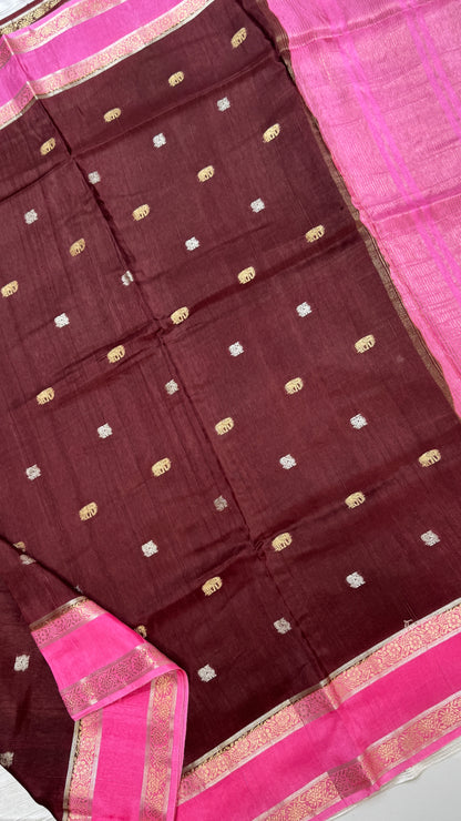 Gap Border Semi Tussar Saree