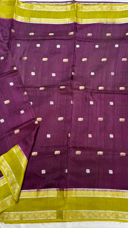 Gap Border Semi Tussar Saree