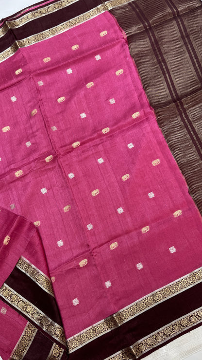 Gap Border Semi Tussar Saree