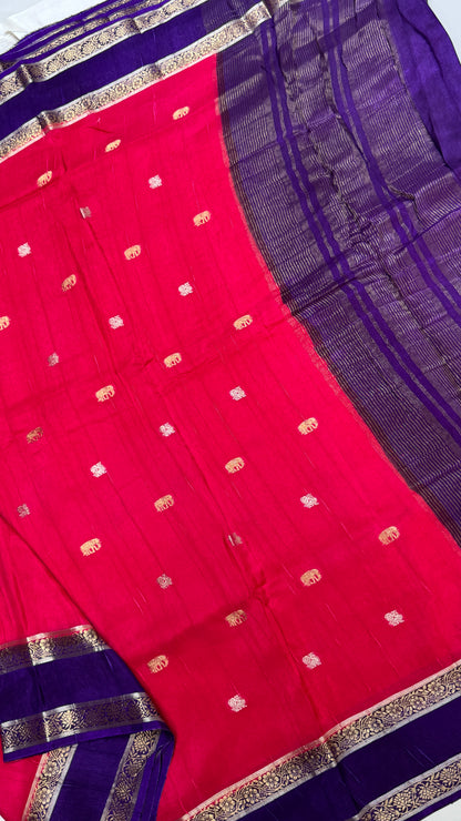 Gap Border Semi Tussar Saree