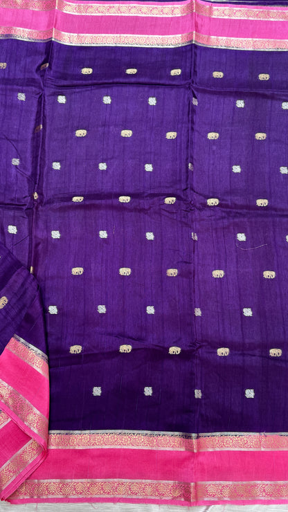 Gap Border Semi Tussar Saree