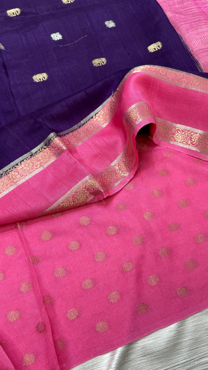 Gap Border Semi Tussar Saree