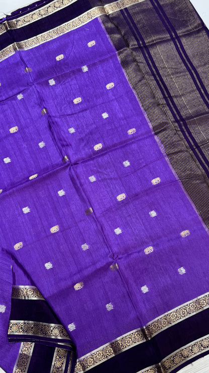 Gap Border Semi Tussar Saree