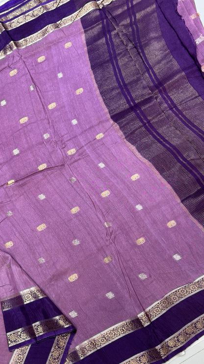 Gap Border Semi Tussar Saree