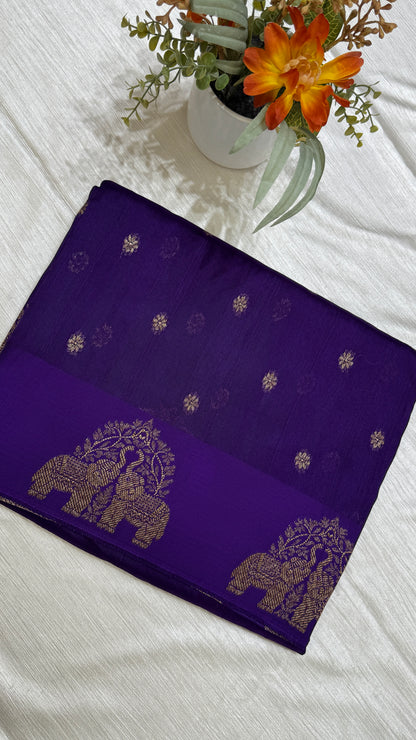 Tussar Georgette Saree with Motifs Embellished Border