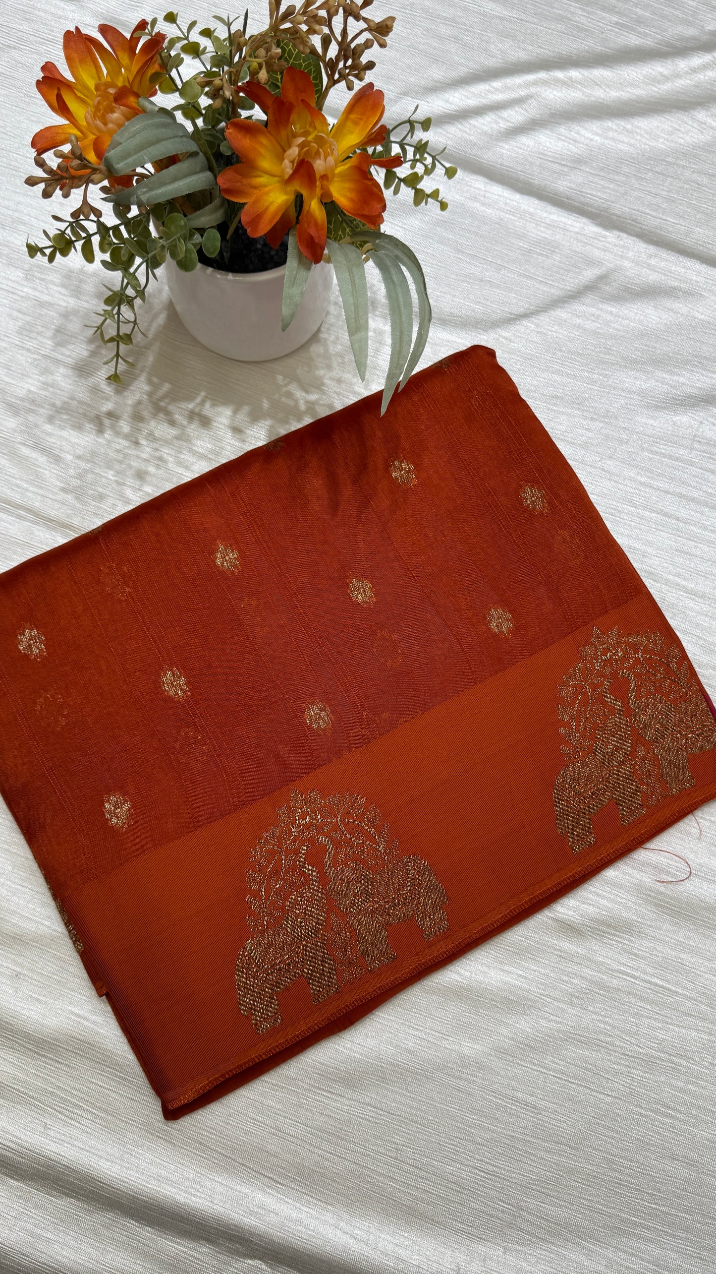 Tussar Georgette Saree with Motifs Embellished Border