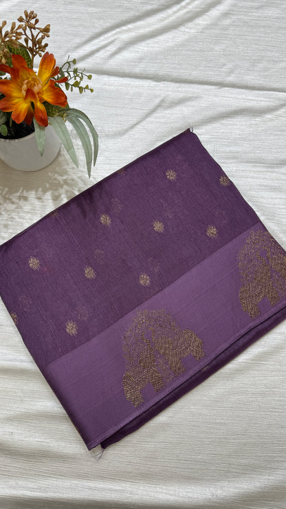 Tussar Georgette Saree with Motifs Embellished Border