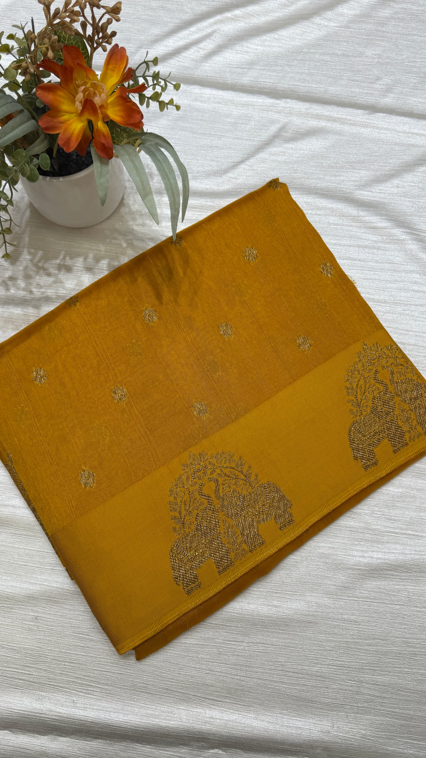 Tussar Georgette Saree with Motifs Embellished Border