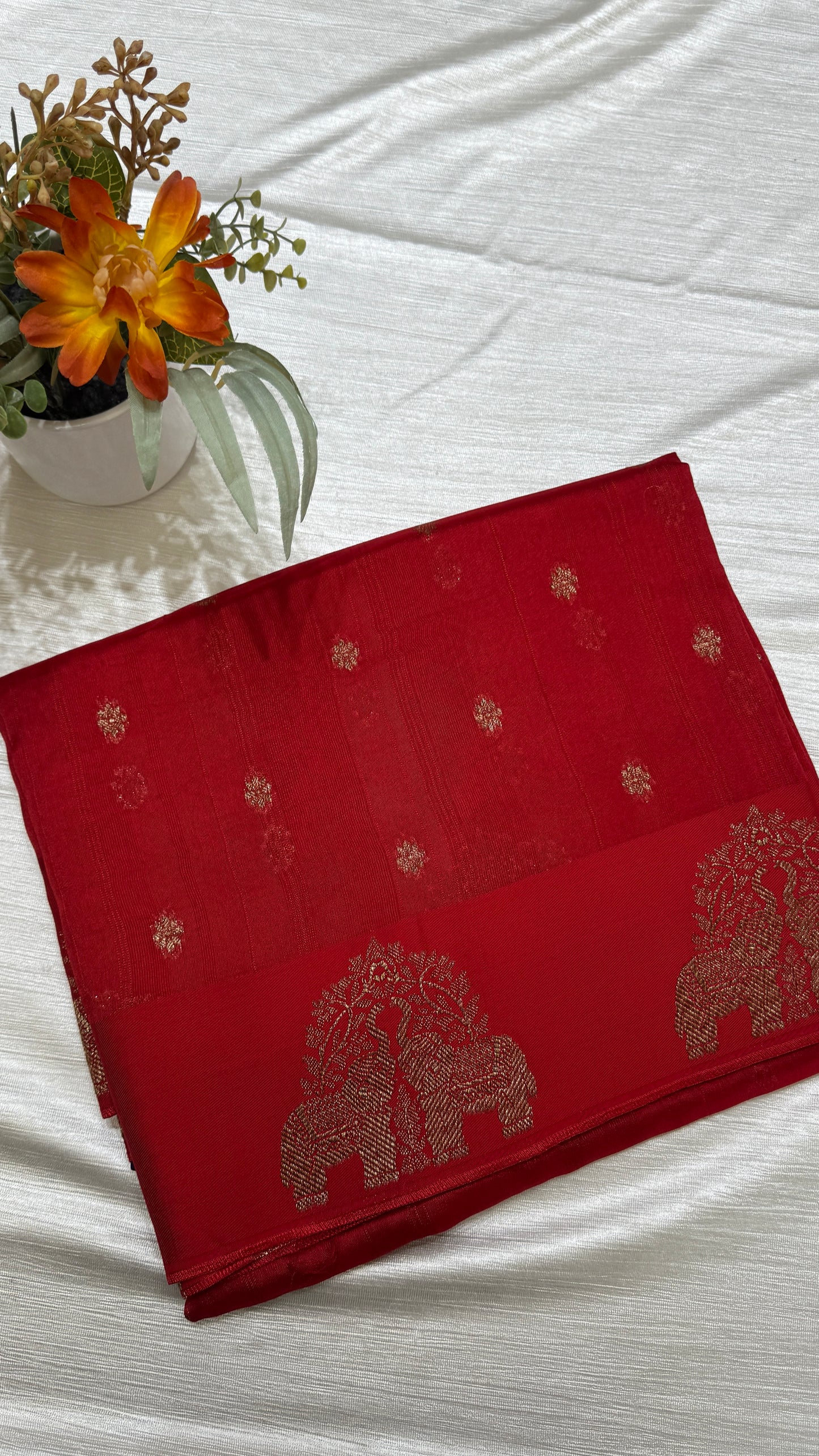 Tussar Georgette Saree with Motifs Embellished Border