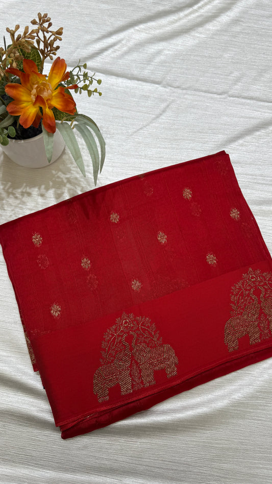 Tussar Georgette Saree with Motifs Embellished Border