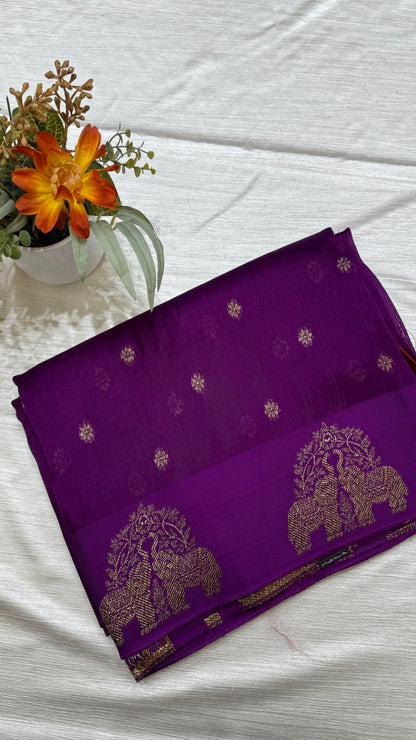 Tussar Georgette Saree with Motifs Embellished Border