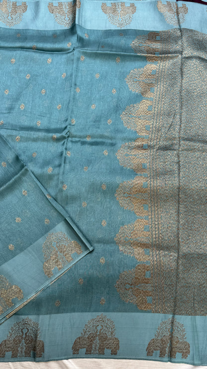 Tussar Georgette Saree with Motifs Embellished Border