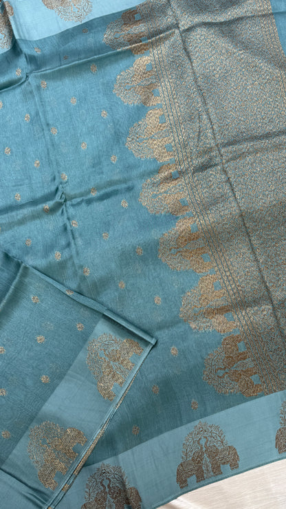 Tussar Georgette Saree with Motifs Embellished Border