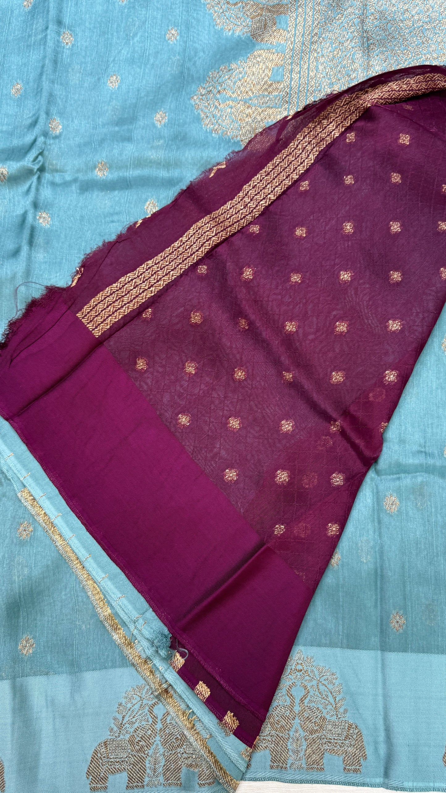 Tussar Georgette Saree with Motifs Embellished Border