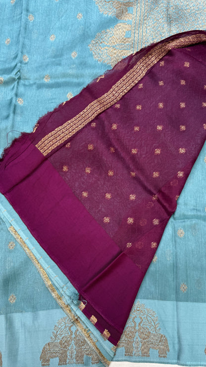 Tussar Georgette Saree with Motifs Embellished Border