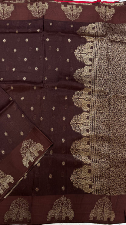 Tussar Georgette Saree with Motifs Embellished Border