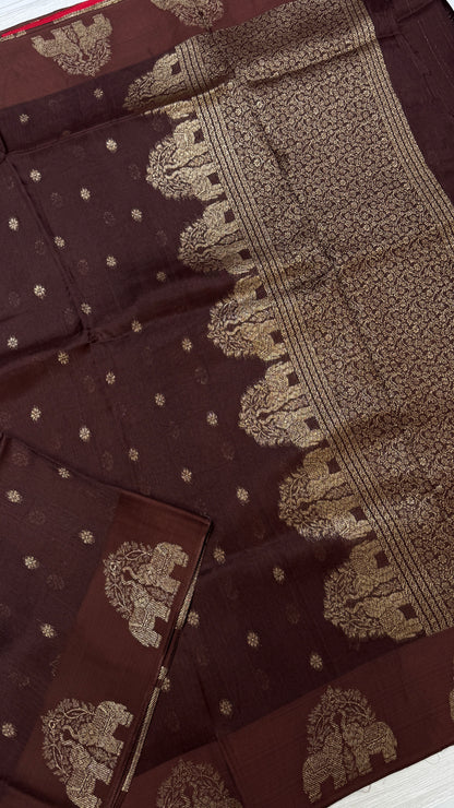Tussar Georgette Saree with Motifs Embellished Border