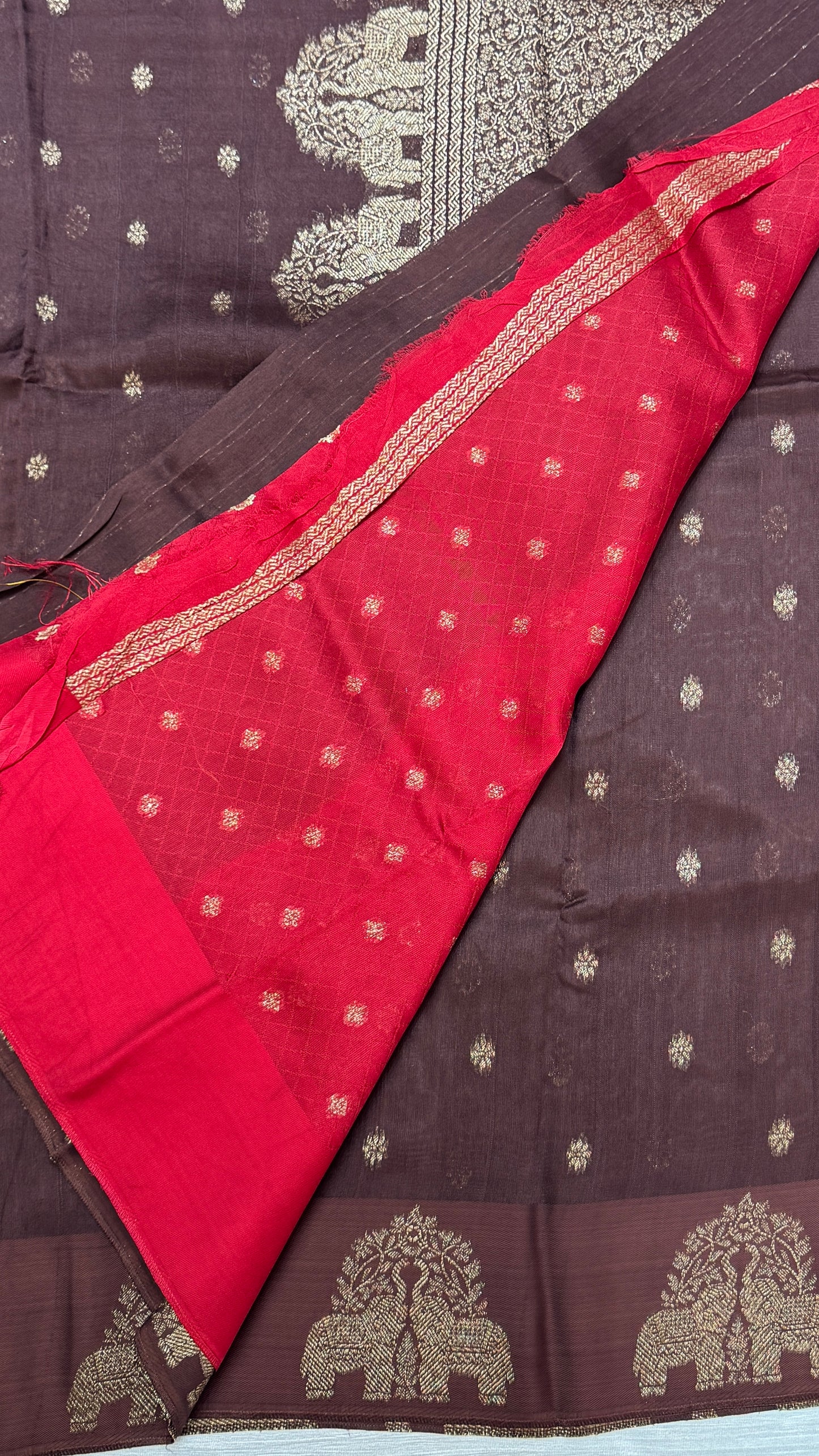 Tussar Georgette Saree with Motifs Embellished Border