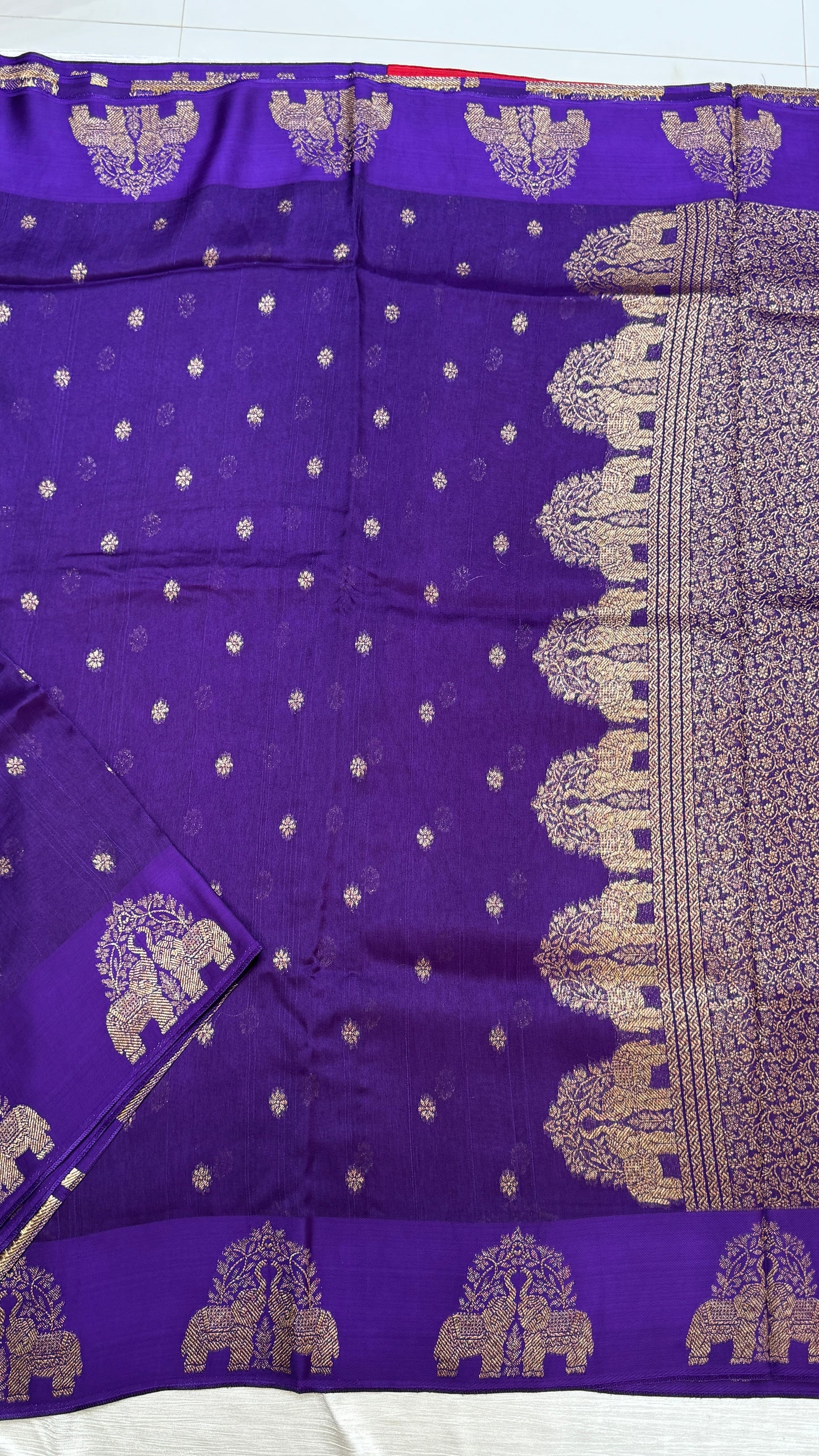 Tussar Georgette Saree with Motifs Embellished Border