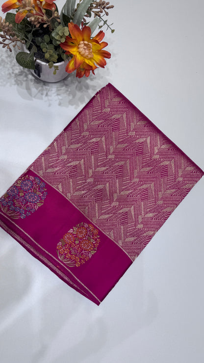Brocade Banaras Crepe Georgette Saree