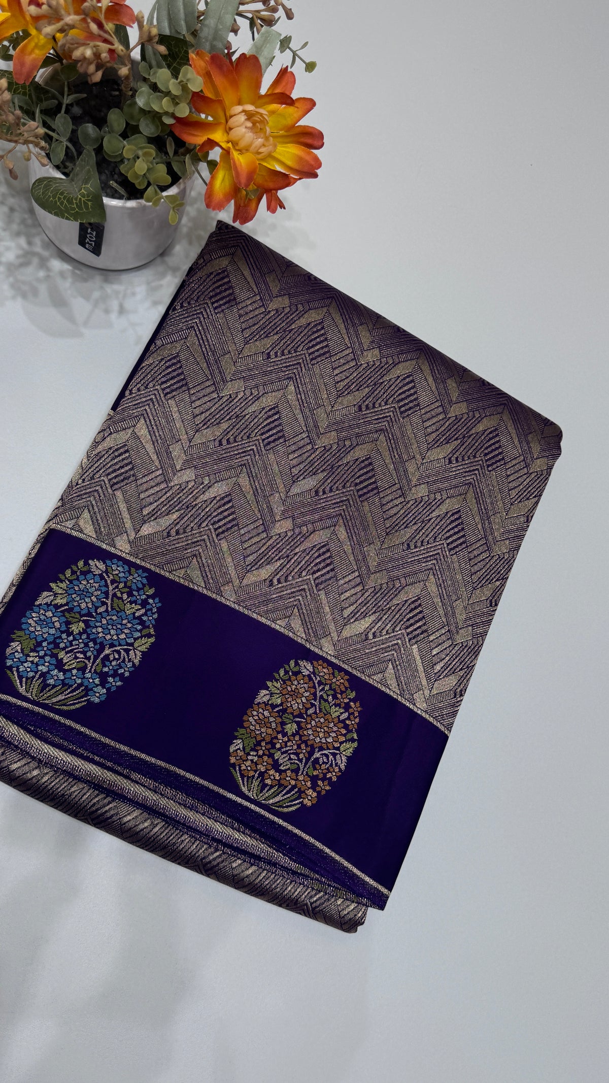 Brocade Banaras Crepe Georgette Saree