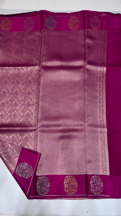 Brocade Banaras Crepe Georgette Saree