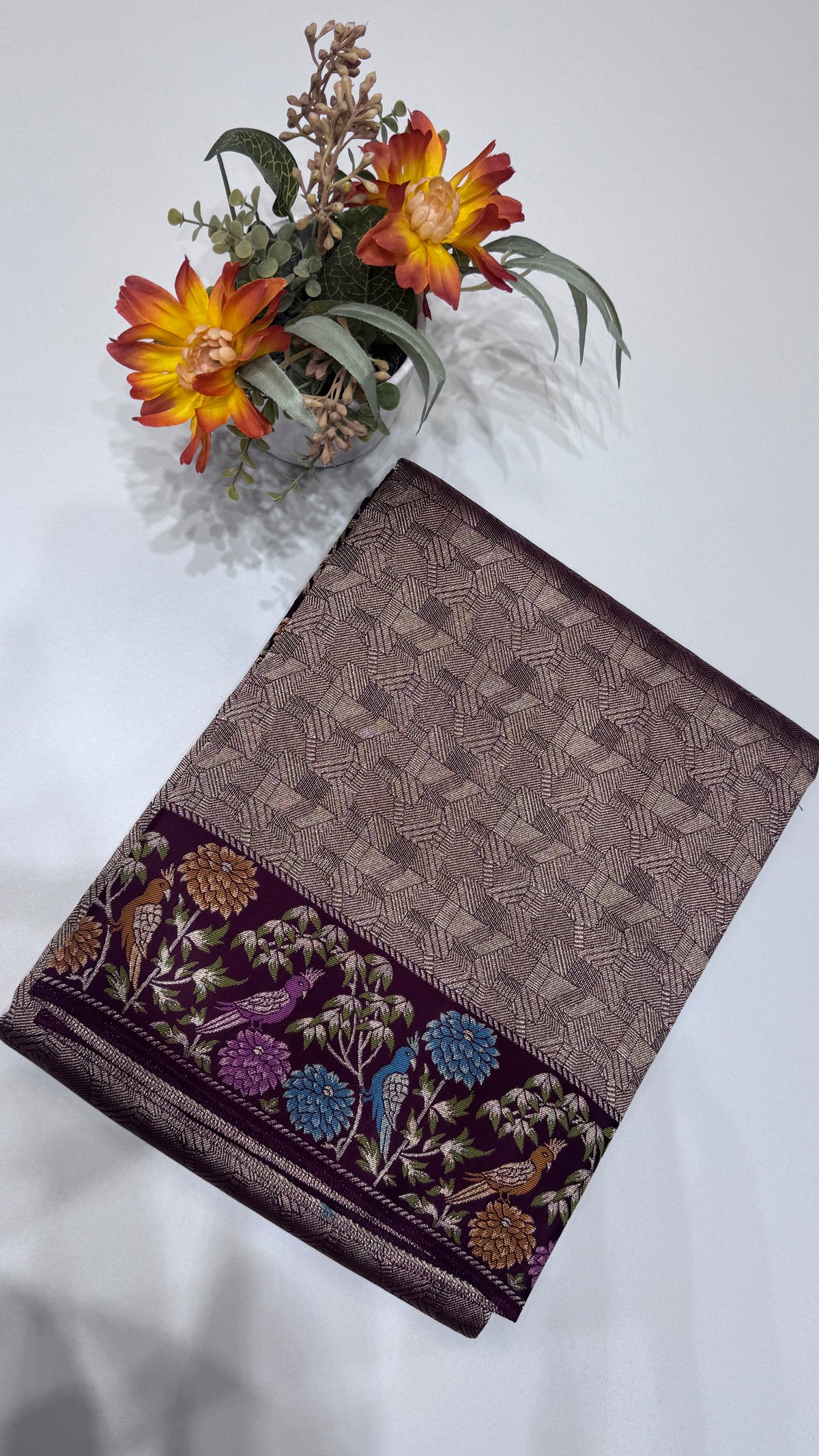 Brocade Banaras Crepe Georgette Saree