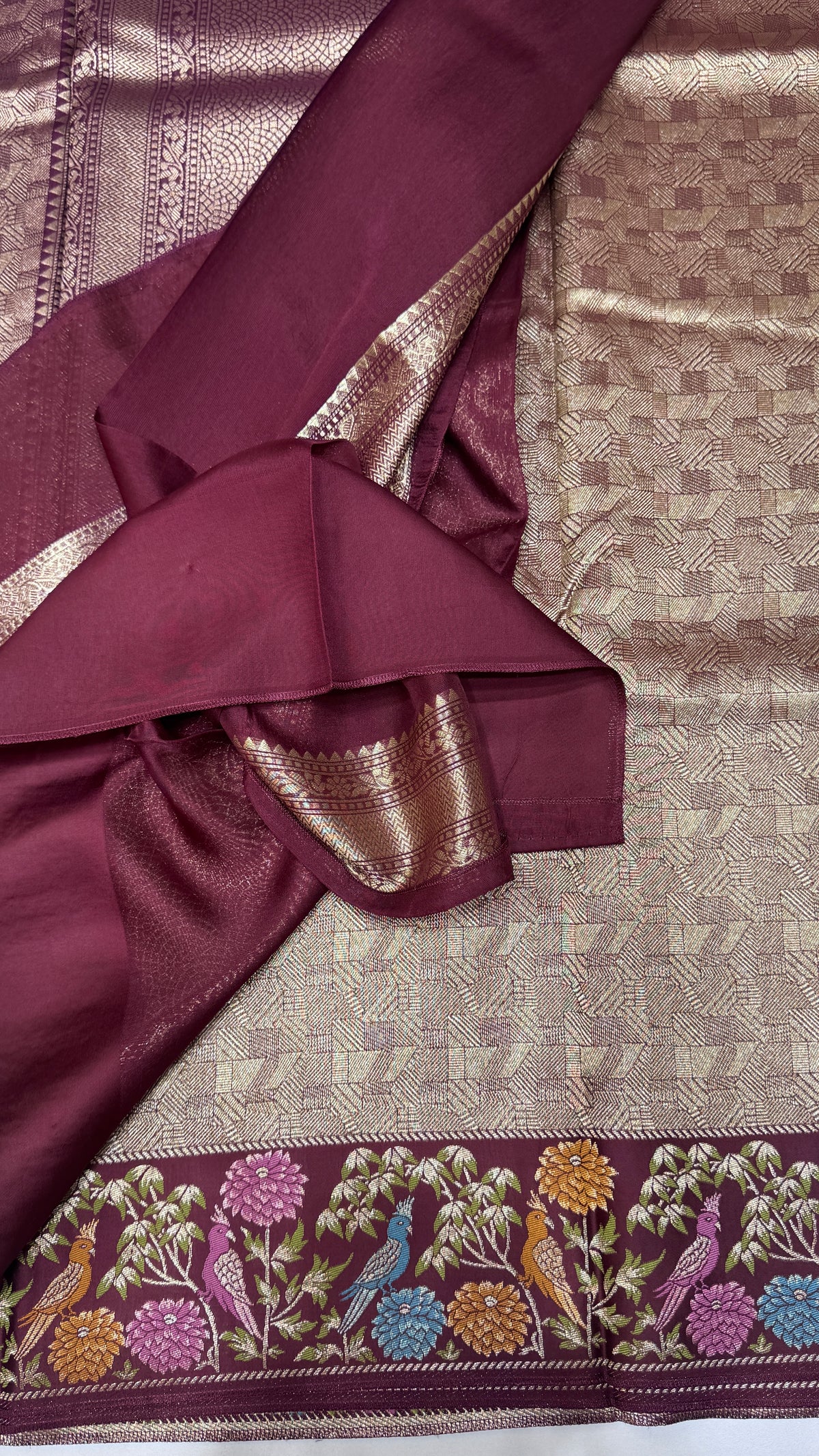 Brocade Banaras Crepe Georgette Saree