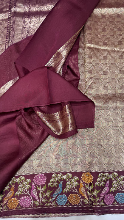 Brocade Banaras Crepe Georgette Saree