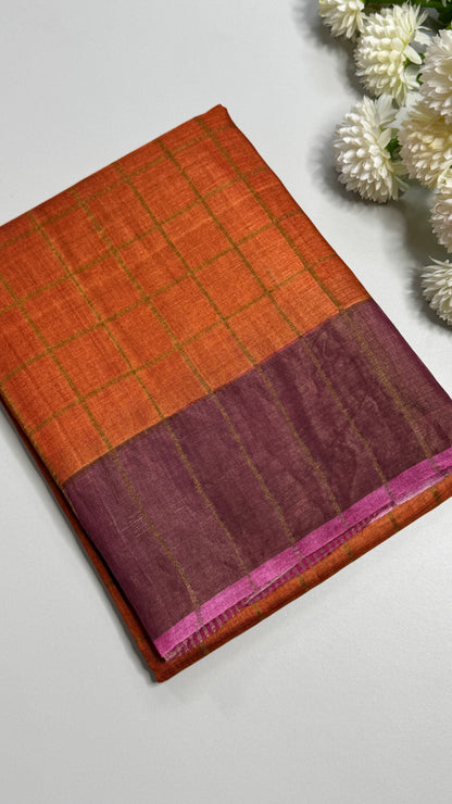 Handloom Pure Tussar Silk Saree