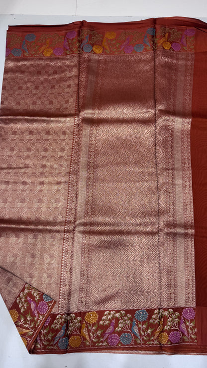 Brocade Banaras Crepe Georgette Saree