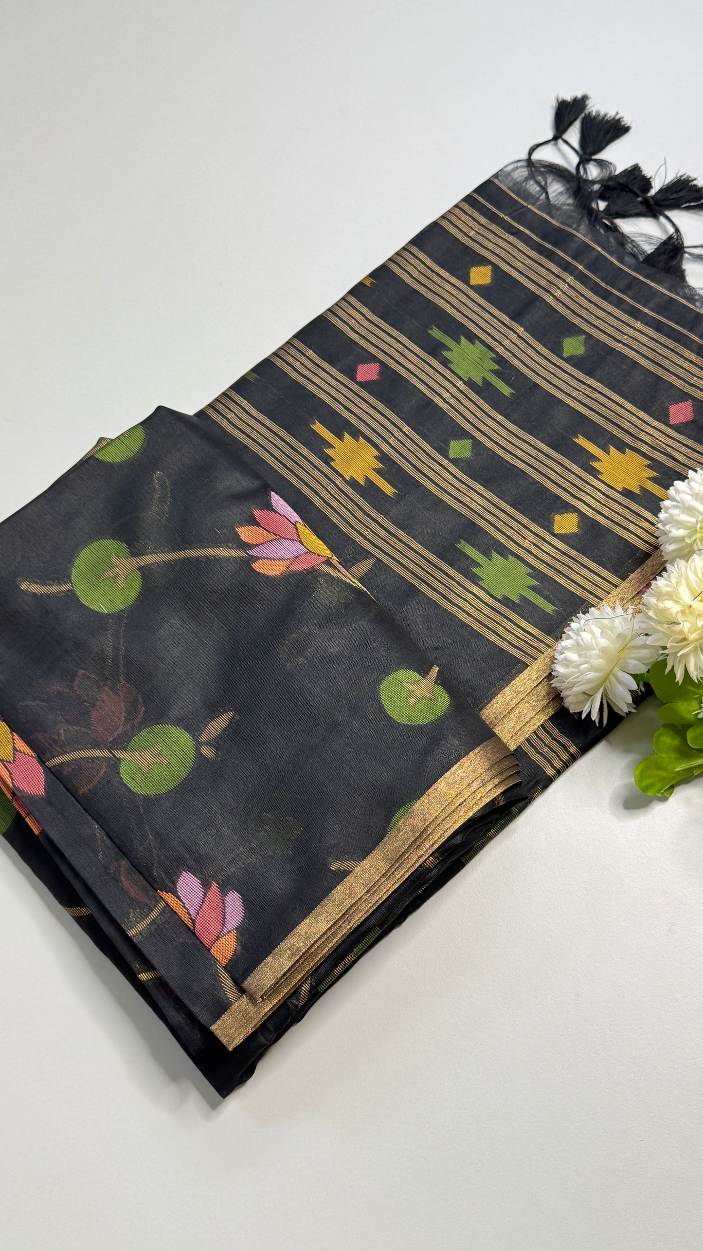 Semi Jamdani Munga Silk Saree