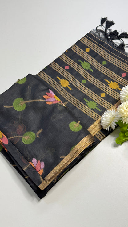 Semi Jamdani Munga Silk Saree