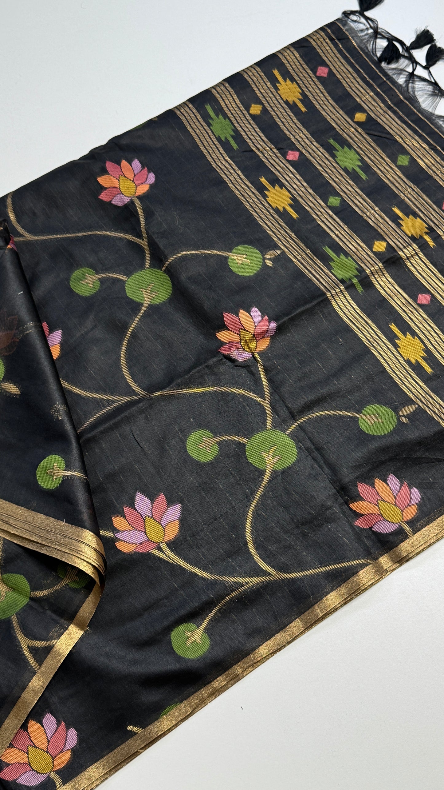 Semi Jamdani Munga Silk Saree