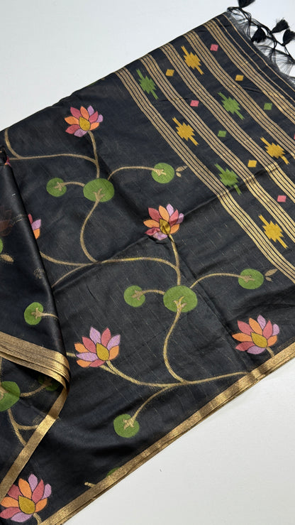Semi Jamdani Munga Silk Saree