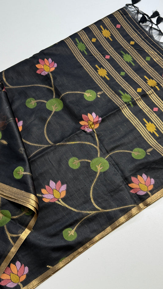 Semi Jamdani Munga Silk Saree