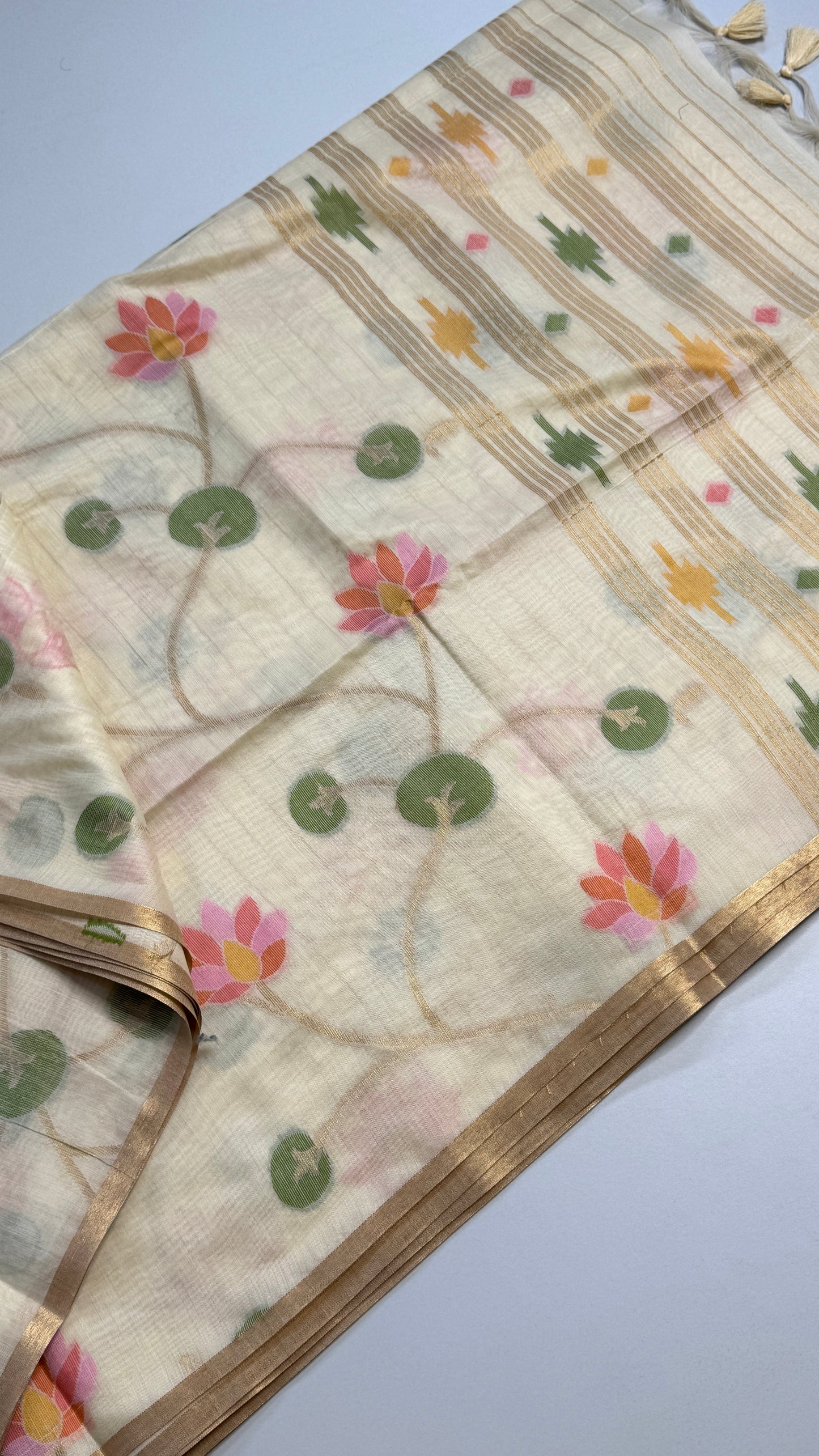 Semi Jamdani Munga Silk Saree