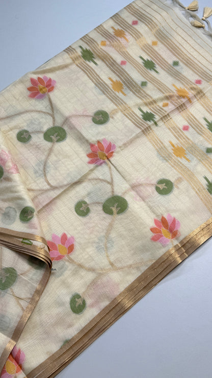 Semi Jamdani Munga Silk Saree