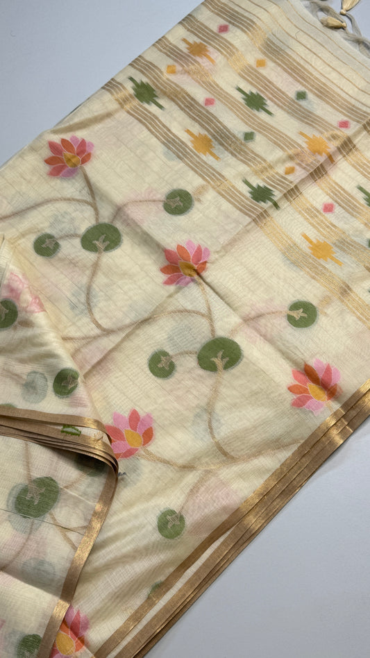 Semi Jamdani Munga Silk Saree