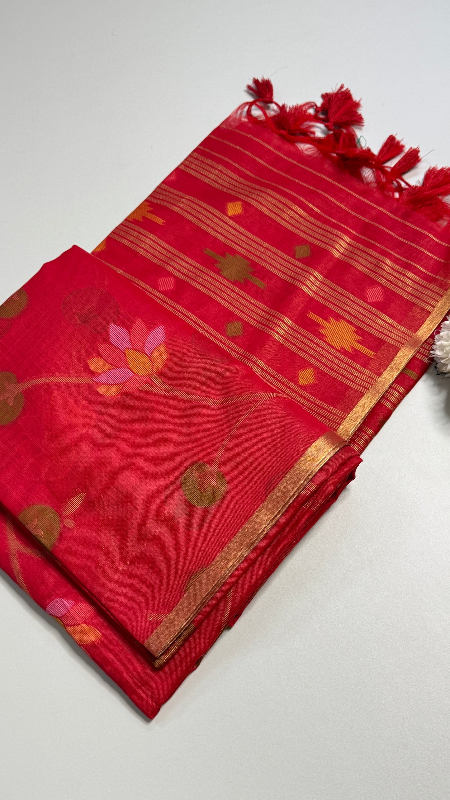 Semi Jamdani Munga Silk Saree