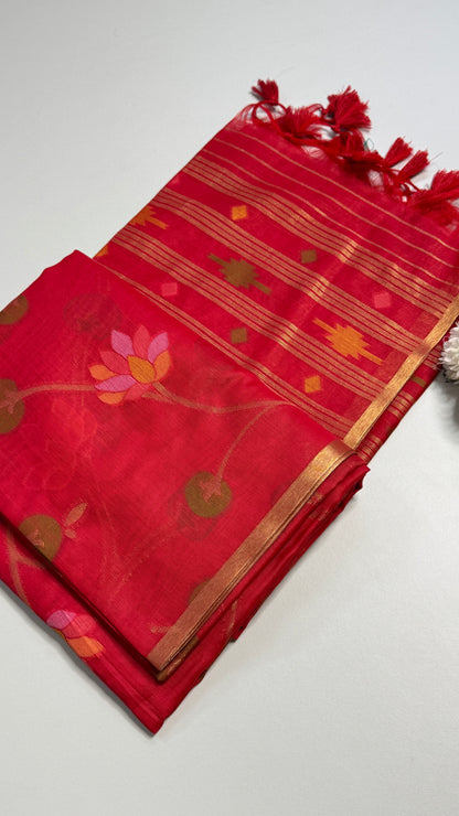 Semi Jamdani Munga Silk Saree