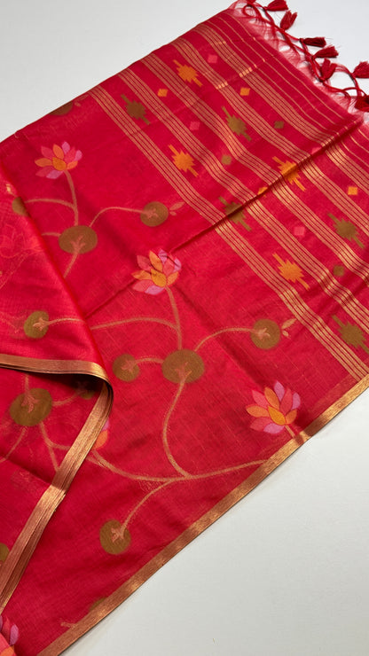 Semi Jamdani Munga Silk Saree